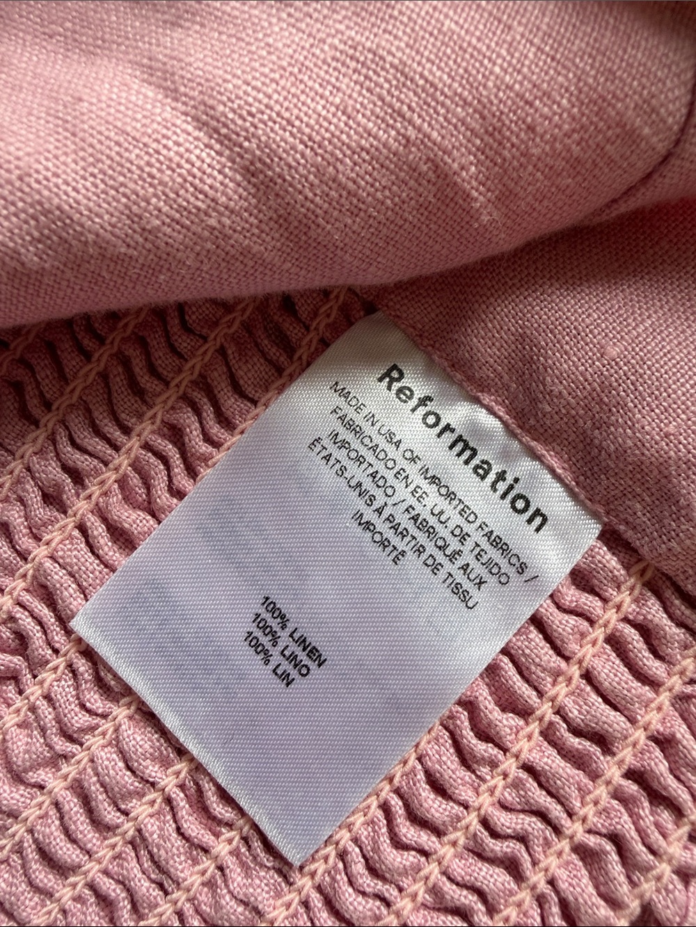 Reformation Sz 4 France Linen Two Piece Pink Mini Skort and Crop Top set - Picture 16 of 16